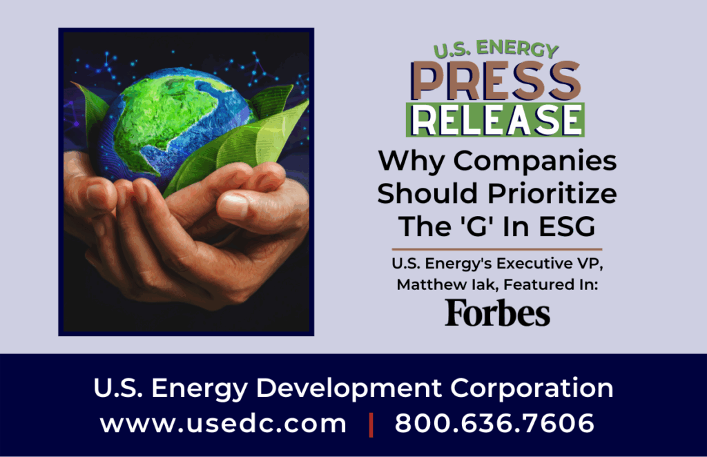 Press Release Prioritize G in ESG