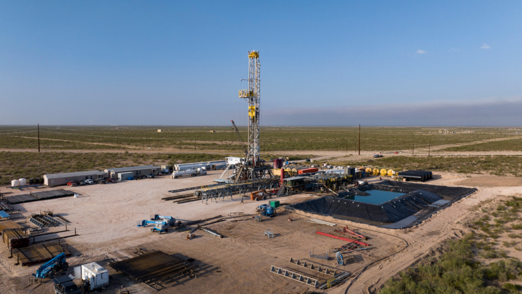 U.S. Energy operated oil rig in the Permian Basin, a key geographical area for oil and gas exploration and production.