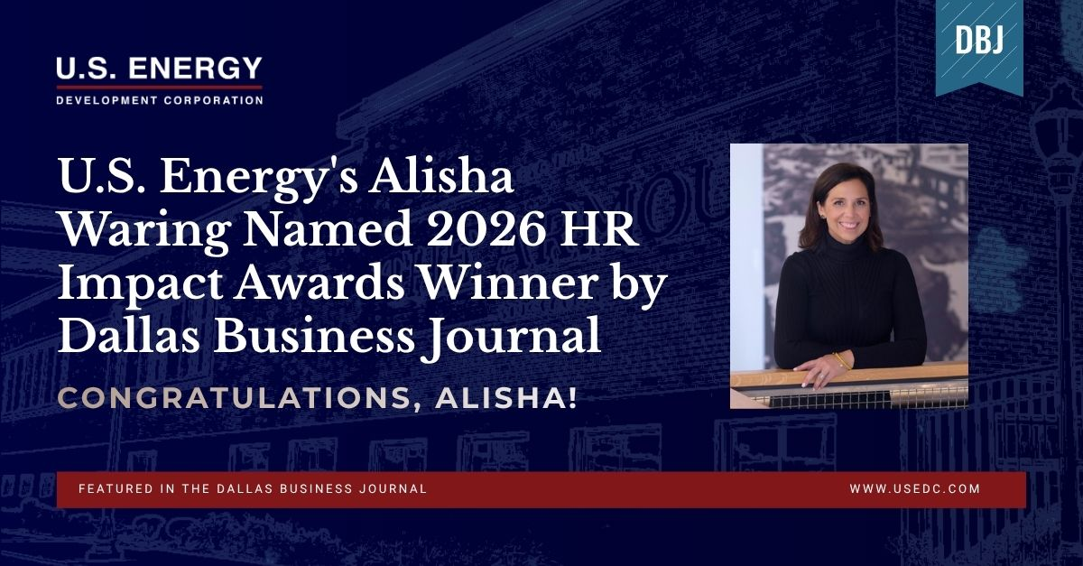 U.S. Energy Development Corporations Alisha Waring Named a 2026 Dallas Business Journal HR Impact Awards Winner